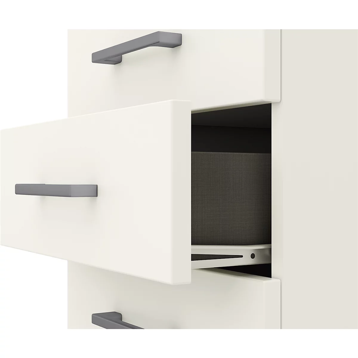 Caisson mobile 333 TEMPIO, en bois, 3 tiroirs (1 avec serrure), L 430 x P 500 x H 550 mm, blanc/blanc