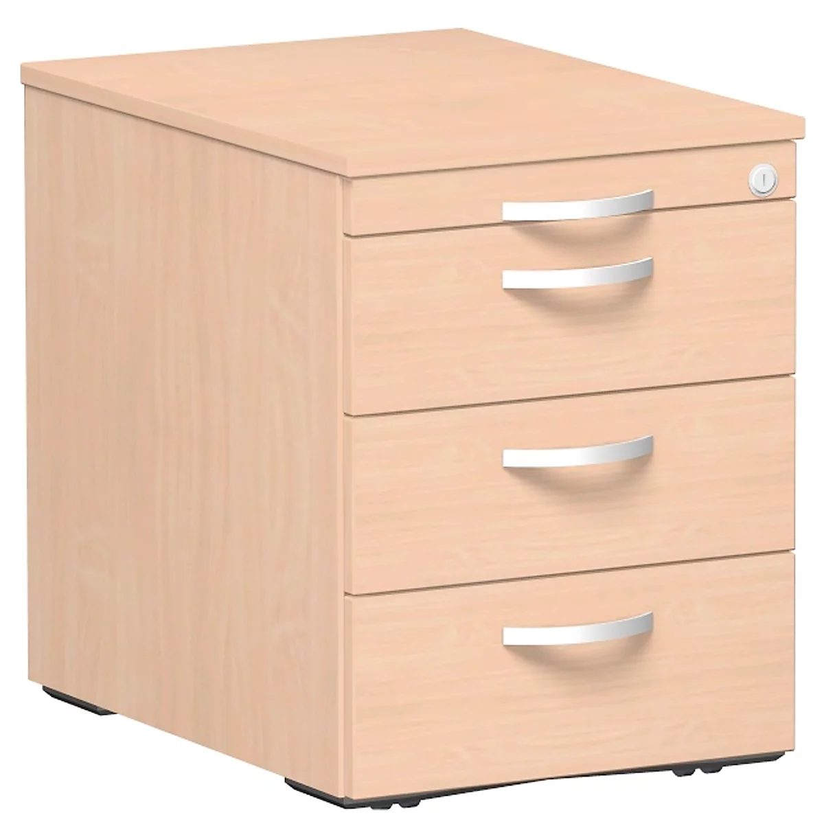 Caisson mobile ALICANTE, 3 tiroirs, l. 430 x P 600 x H 566 mm, coloris hêtre
