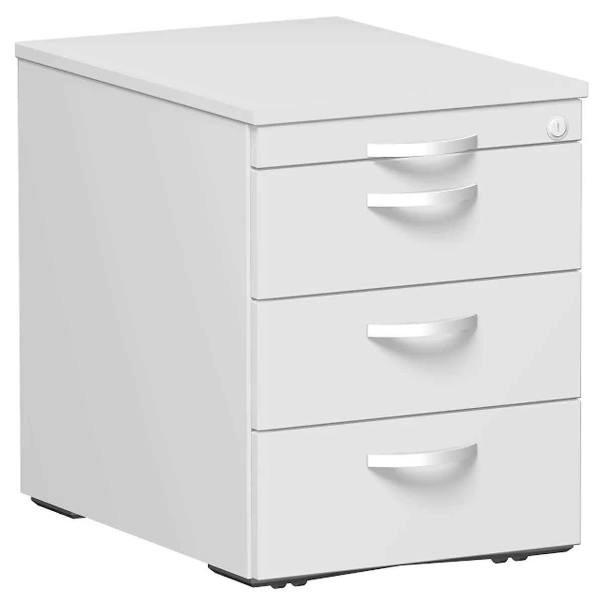 Caisson mobile ALICANTE, 3 tiroirs, l. 430 x P 600 x H 566 mm, gris clair