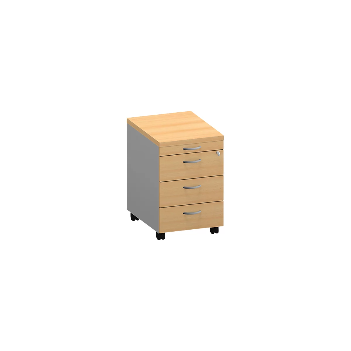 Caisson mobile ARLON-OFFICE, l. 420 x P 560 x H 585 mm, coloris hêtre