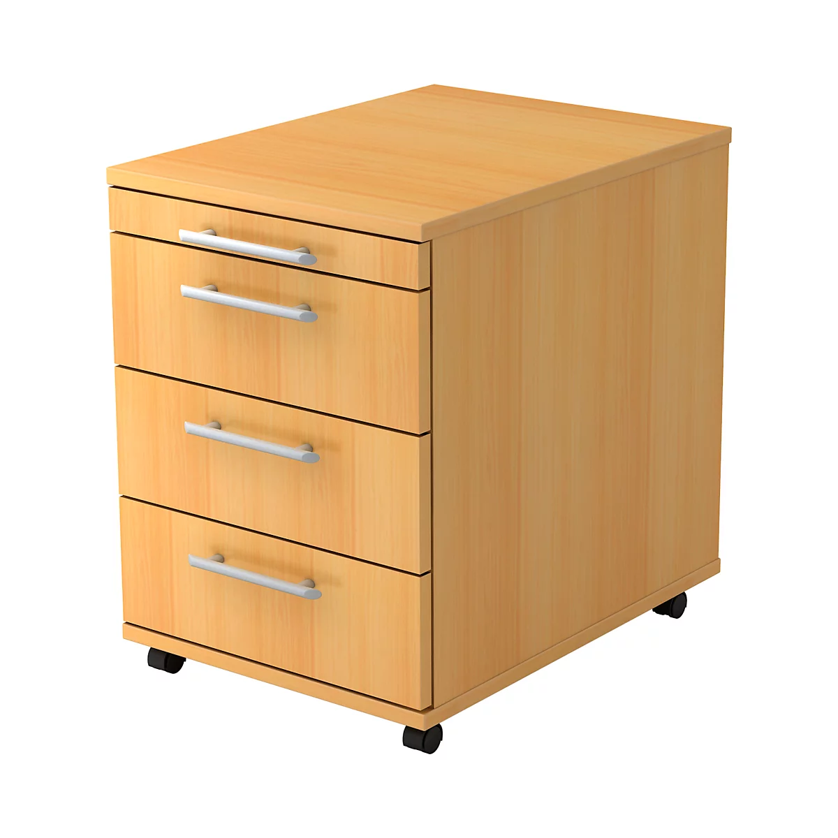 Caisson mobile avec 3 tiroirs, coloris hêtre