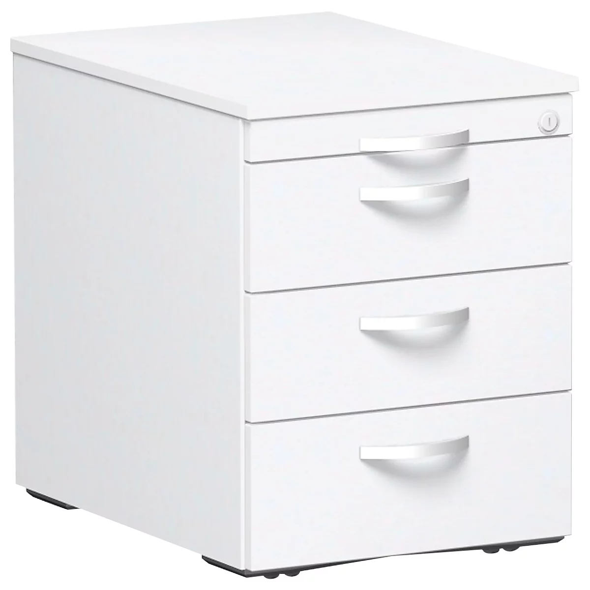 Caisson mobile Palenque, 3 tiroirs, l. 430 x P 600 x H 566 mm, blanc