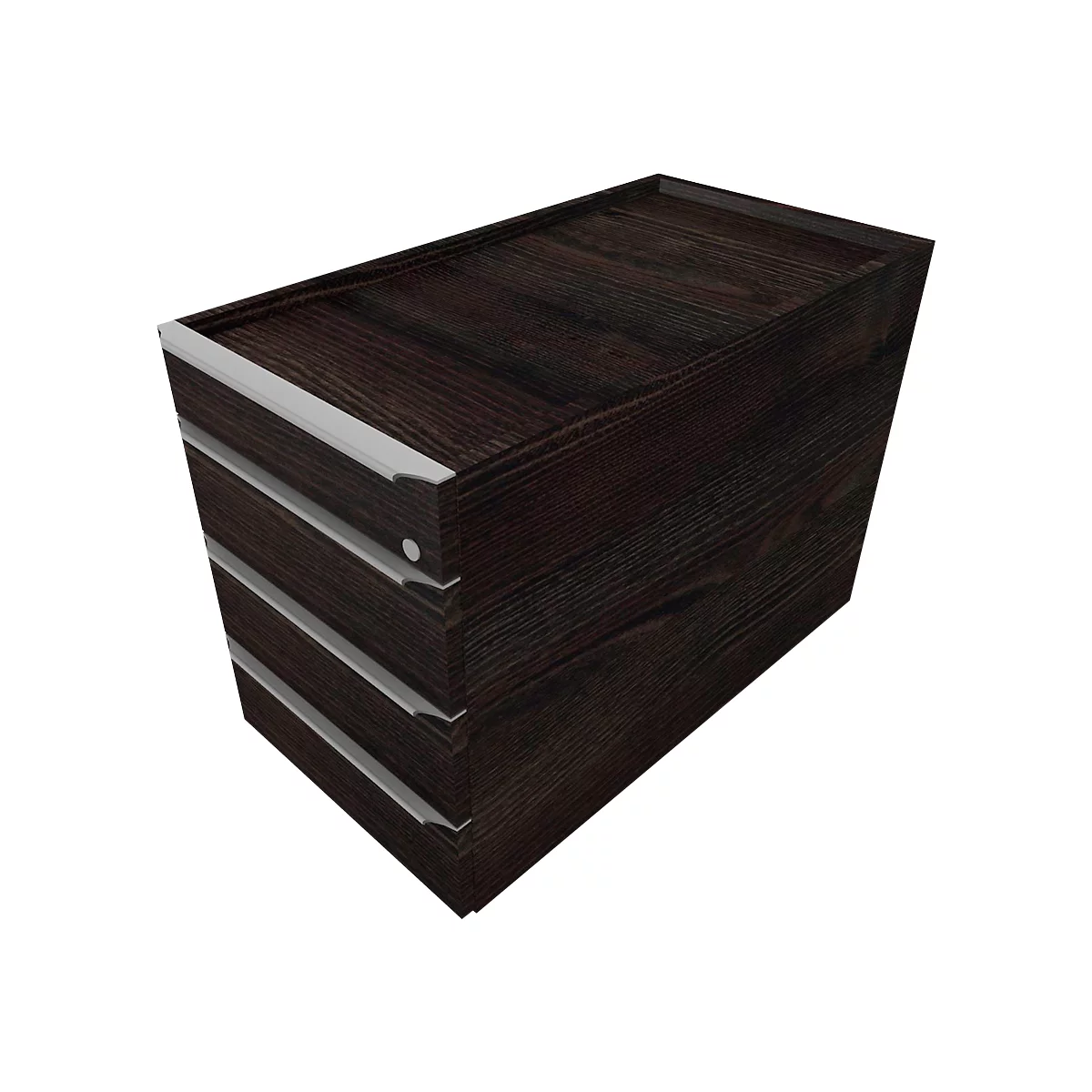 Caisson mobile QUANDOS BOX, 1 + 3 tiroirs, l. 430 x P 800 x H 570 mm, chêne de tourbière