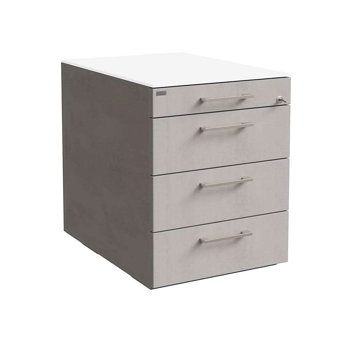 Caisson mobile SOLUS PLAY, 1 + 3 tiroirs, avec poignée, l. 430 x P 600 x H 562 mm, ceramic grey