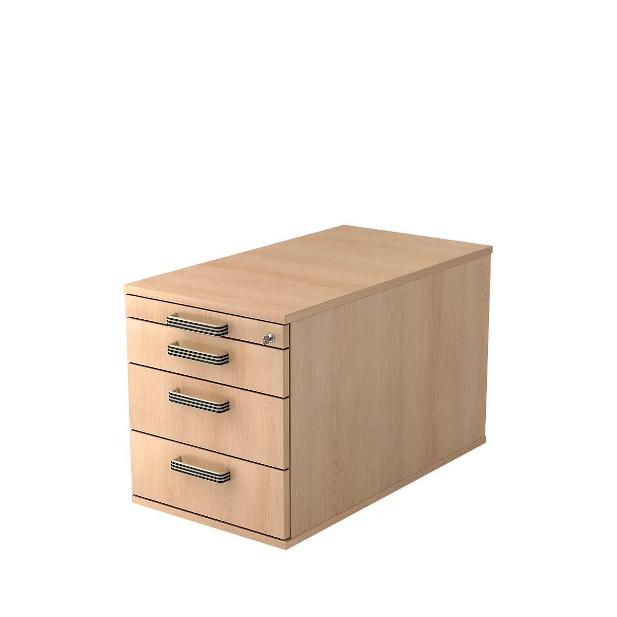 Caisson mobile TOPAS LINE, 3 tiroirs, 1 tiroir-plumier, verrouillable, coloris chêne/coloris chêne, P 800 mm