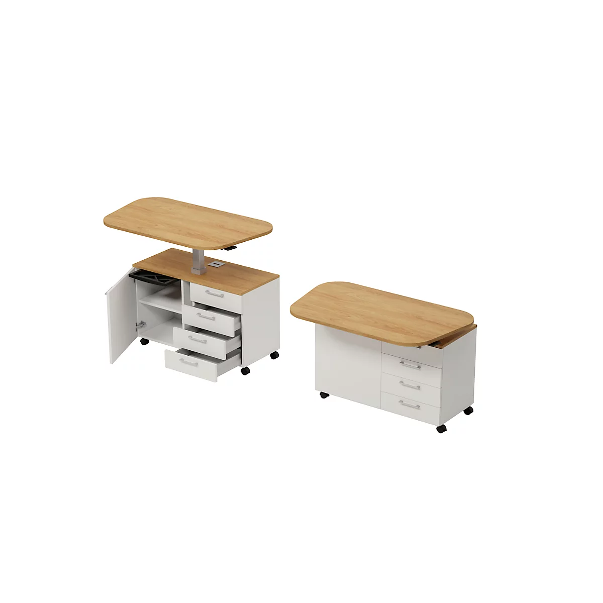 Caisson multi-niveaux masonic chêne/blanc