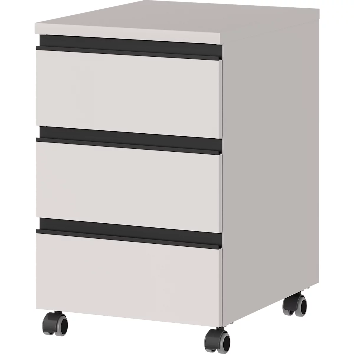 Caisson roulant Aalborg, 3 tiroirs, 10 kg de charge chacun, coulisse à sortie partielle, poignée métallique, blocable, L 400 x P 500 x H 630 mm, cachemire
