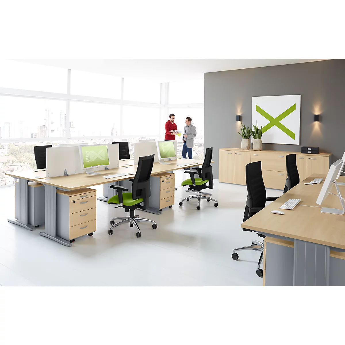Caisson roulant ARLON OFFICE, L 420 x P 560 x H 585 mm, décor hêtre