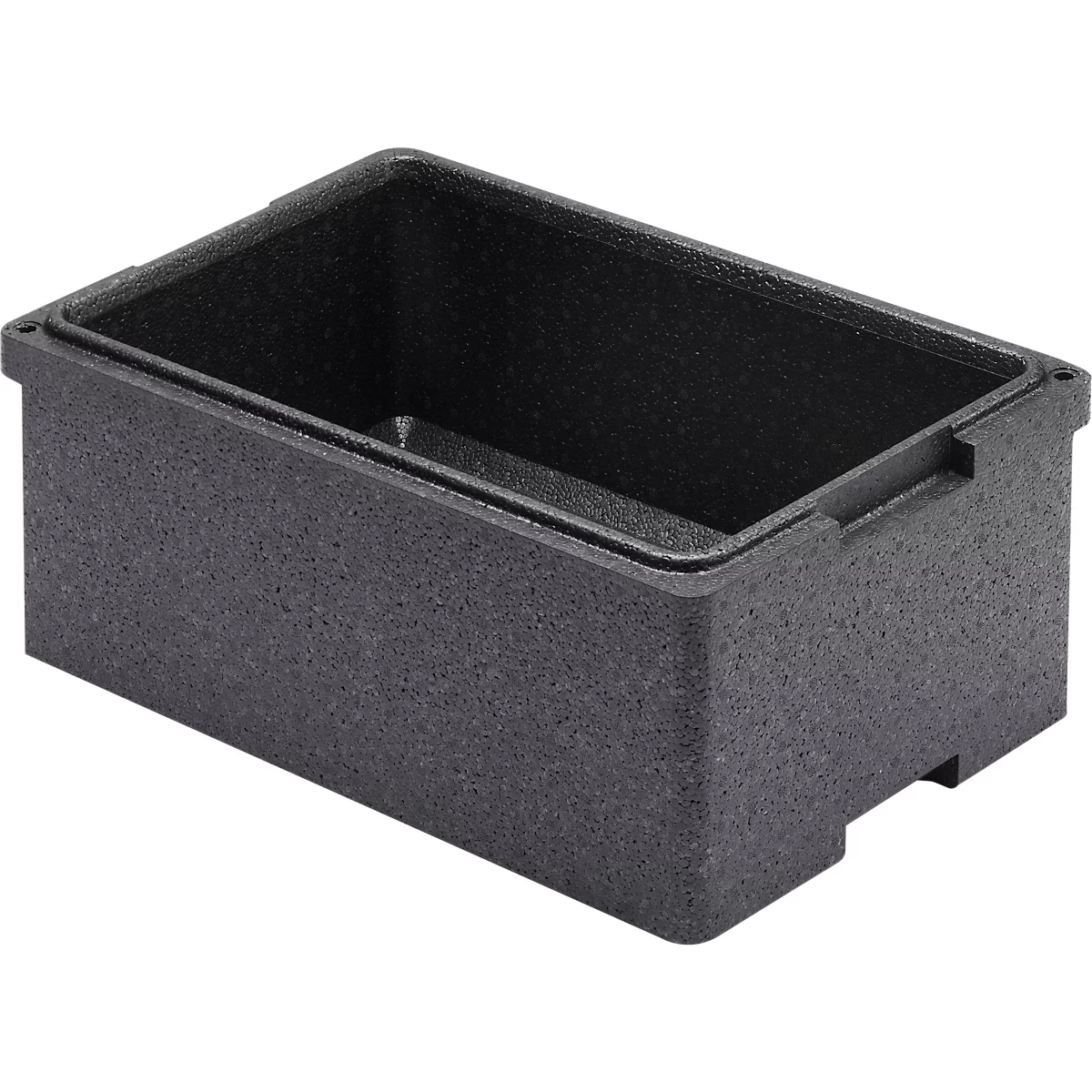 Caja aislante EPP para contenedores isotérmicos, 28 l, con tira de asa, apilable, L 560 x A 360 x A 230 mm, negra