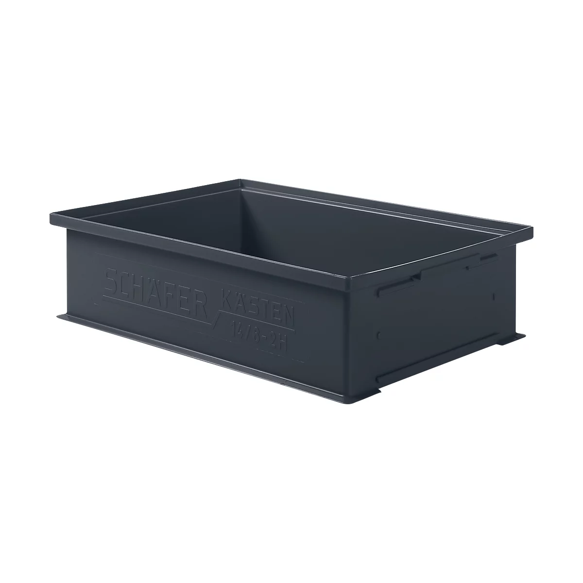 Caja apilable 14/6-2H, 12 l, gris hierro, 5 unidades