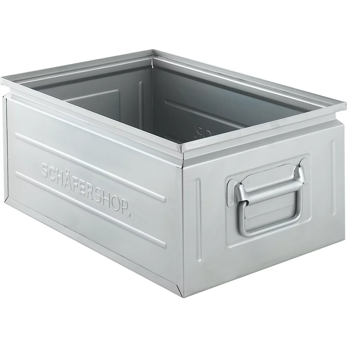 Caja apilable Schäfer Shop Select, 25 l, 120 kg, L 478 x A 307 x A 200 mm, acero, electrocincado