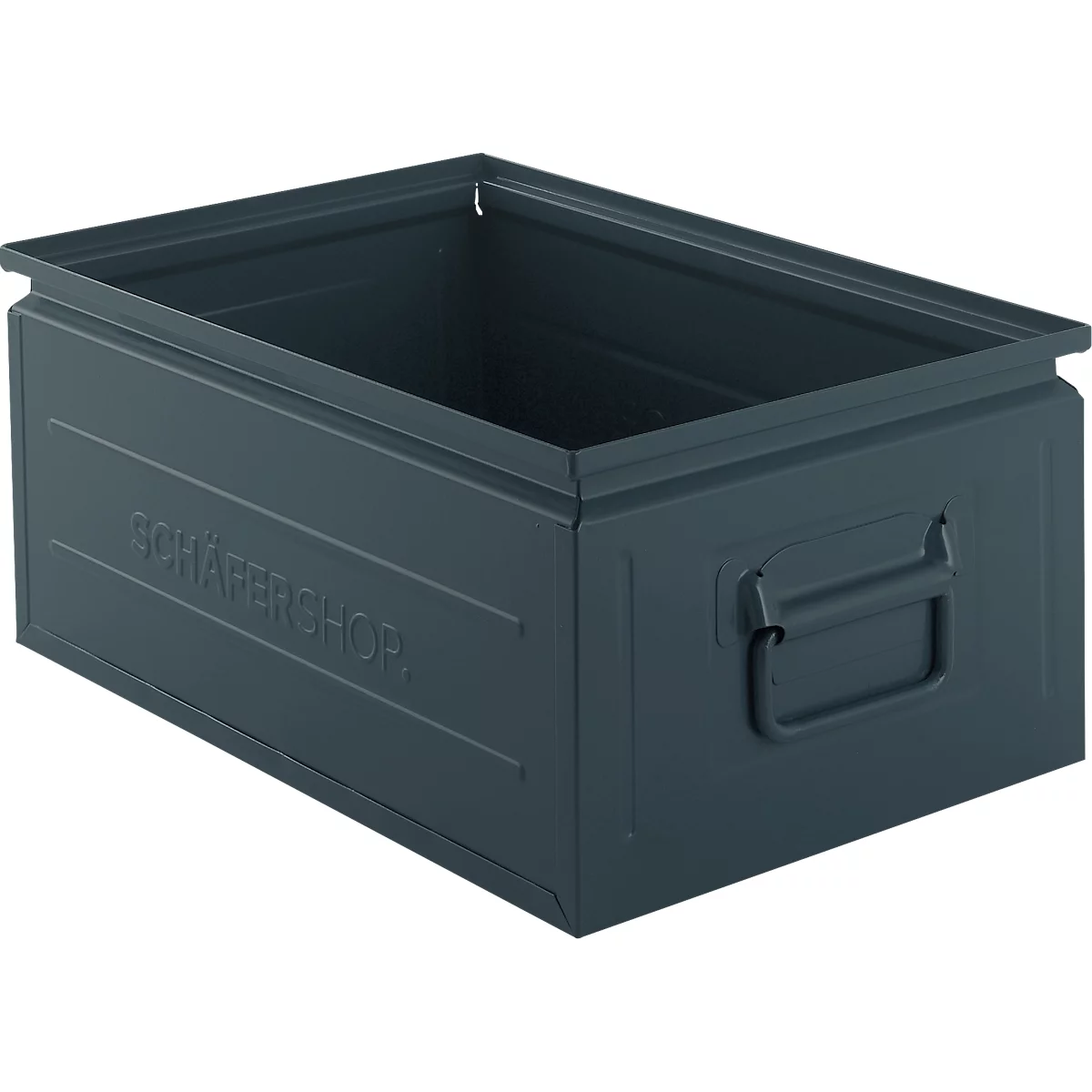 Caja apilable Schäfer Shop Select, 25 l, 120 kg, L 478 x A 307 x A 200 mm, acero, RAL 5008 (gris-azul)