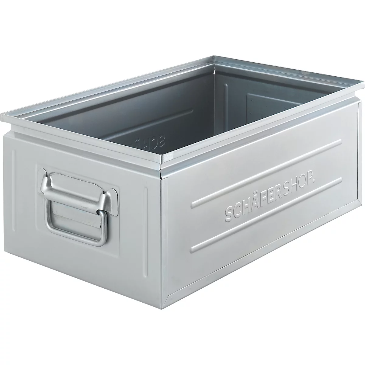 Caja apilable Schäfer Shop Select, 29,5 l, 50 kg, L 527 x A 308 x A 200 mm, acero, electrocincado