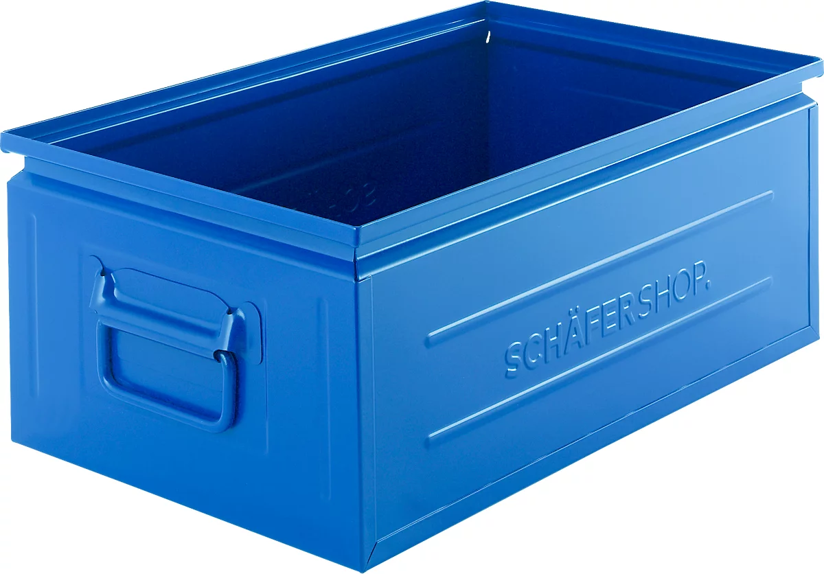 Caja apilable Schäfer Shop Select, 29,5 l, 50 kg, L 527 x A 308 x A 200 mm, acero, RAL 5015 (azul cielo)
