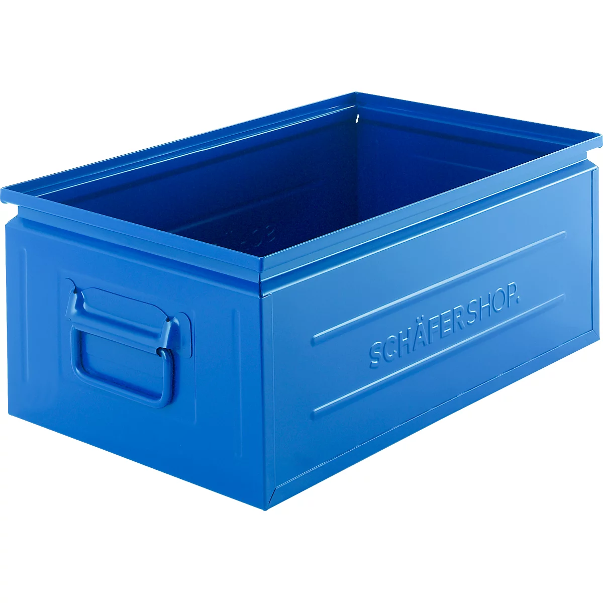 Caja apilable Schäfer Shop Select, 29,5 l, 50 kg, L 527 x A 308 x A 200 mm, acero, RAL 5015 (azul cielo)