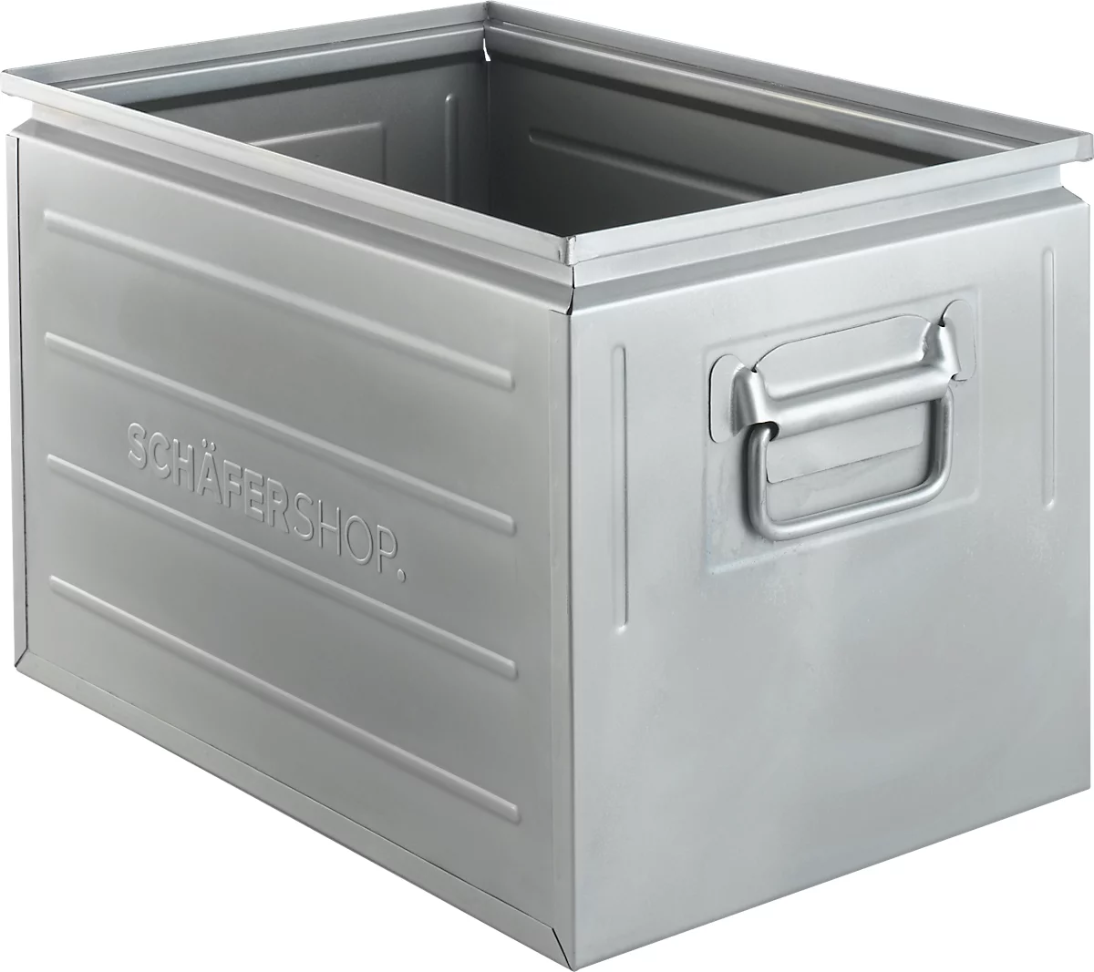 Caja apilable Schäfer Shop Select, 40 l, 150 kg, L 480 x A 308 x A 301 mm, acero, galvanizado