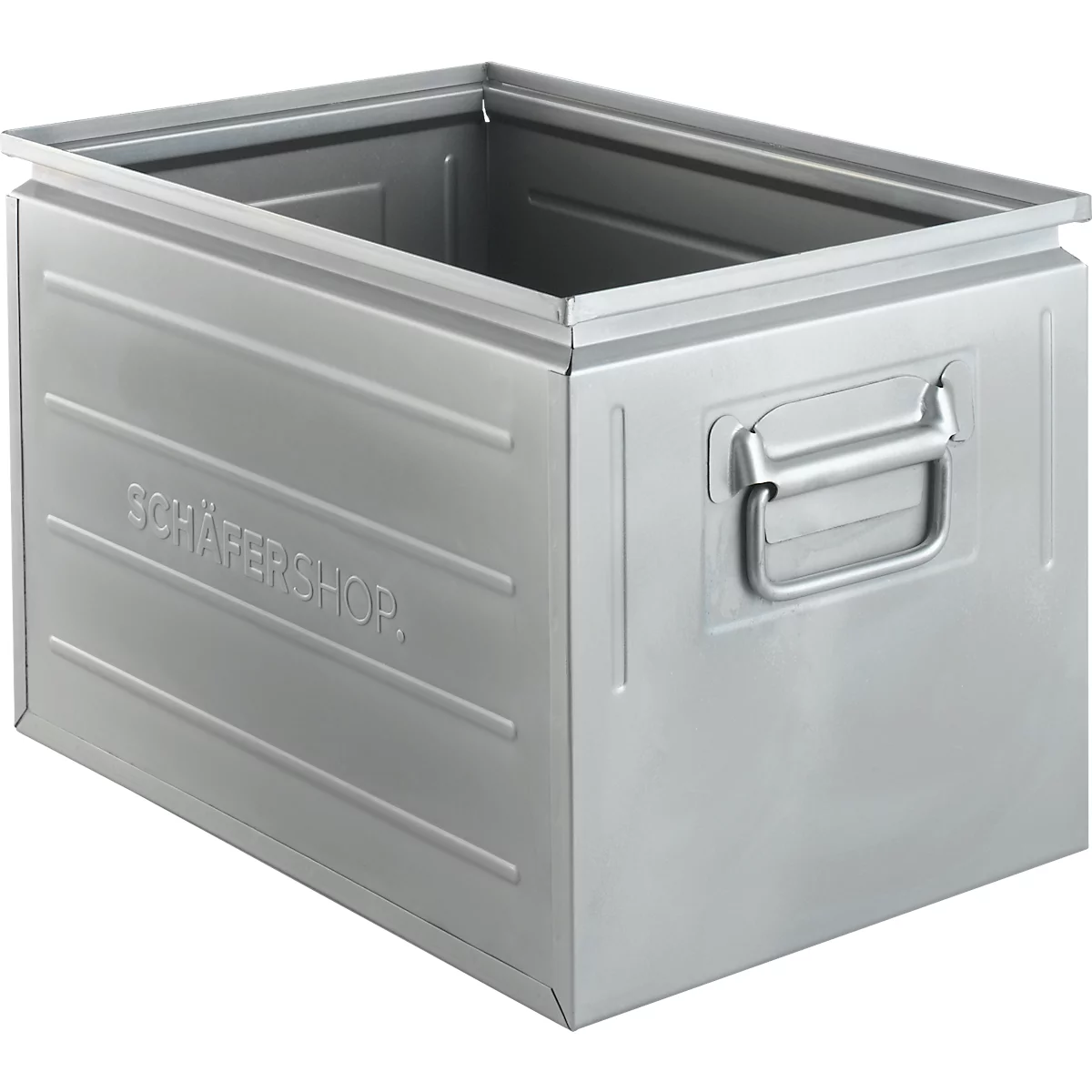 Caja apilable Schäfer Shop Select, 40 l, 150 kg, L 480 x A 308 x A 301 mm, acero, galvanizado