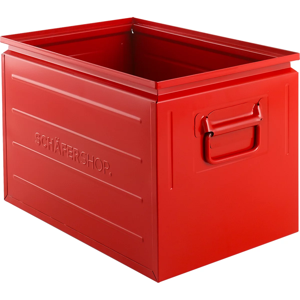 Caja apilable Schäfer Shop Select, 40 l, 150 kg, L 480 x A 308 x A 301 mm, acero, RAL 3000 (rojo fuego)