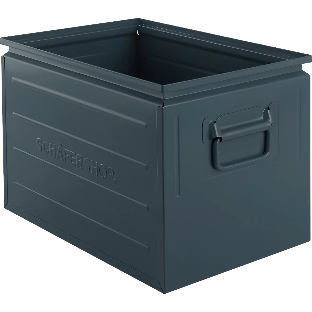 Caja apilable Schäfer Shop Select, 40 l, 150 kg, L 480 x A 308 x A 301 mm, acero, RAL 5008 (gris-azul)