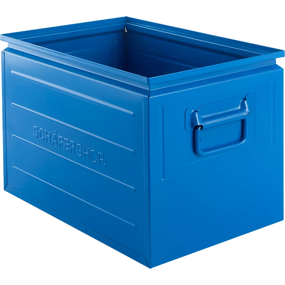 Caja apilable Schäfer Shop Select, 40 l, 150 kg, L 480 x A 308 x A 301 mm, acero, RAL 5015 (azul cielo)