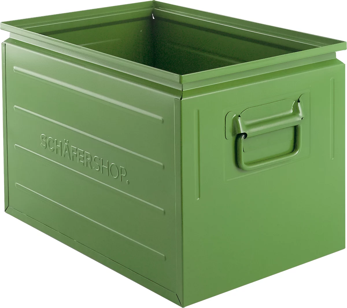 Caja apilable Schäfer Shop Select, 40 l, 150 kg, L 480 x A 308 x A 301 mm, acero, RAL 6011 (verde resada)