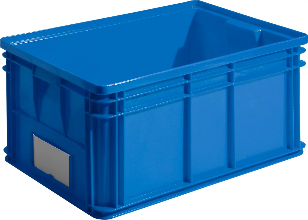 Caja apilable serie 14/6-1, de PP, con empuñadura empotrada, capacidad 71 l, azul
