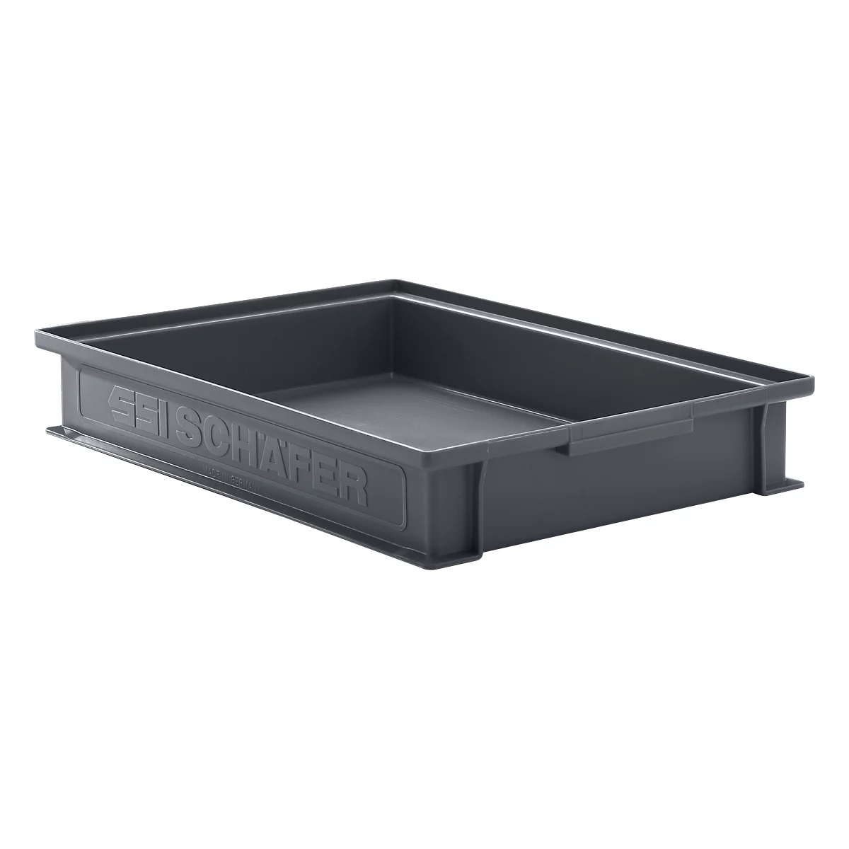 Caja apilable serie 14/6-2F, de PP, conductora de ESD, capacidad 8 L, negra