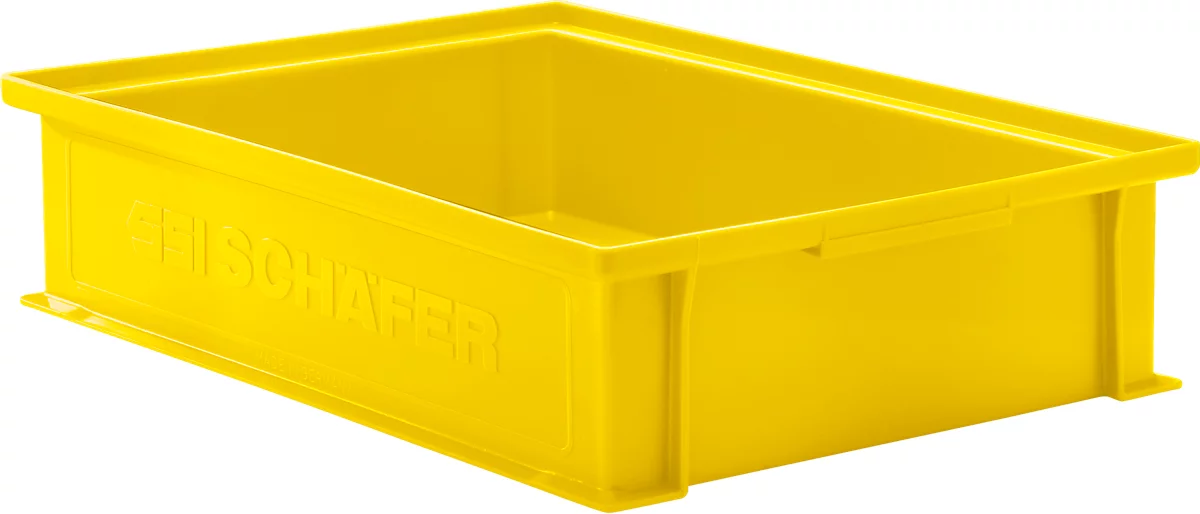 Caja apilable serie 14/6-2G, de polipropileno, con asa empotrada, capacidad 10,3 litros, amarillo