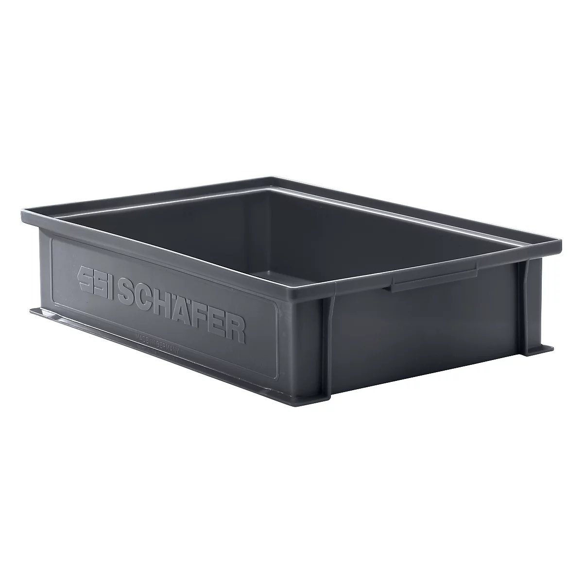 Caja apilable serie 14/6-2G, de PP, conductora de ESD, capacidad 10,3 L, negra