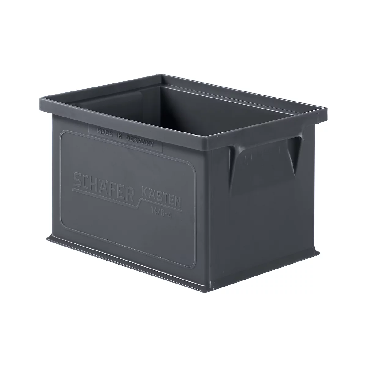 Caja apilable serie 14/6-4, de PP, conductor ESD, capacidad 2,5 l, negro