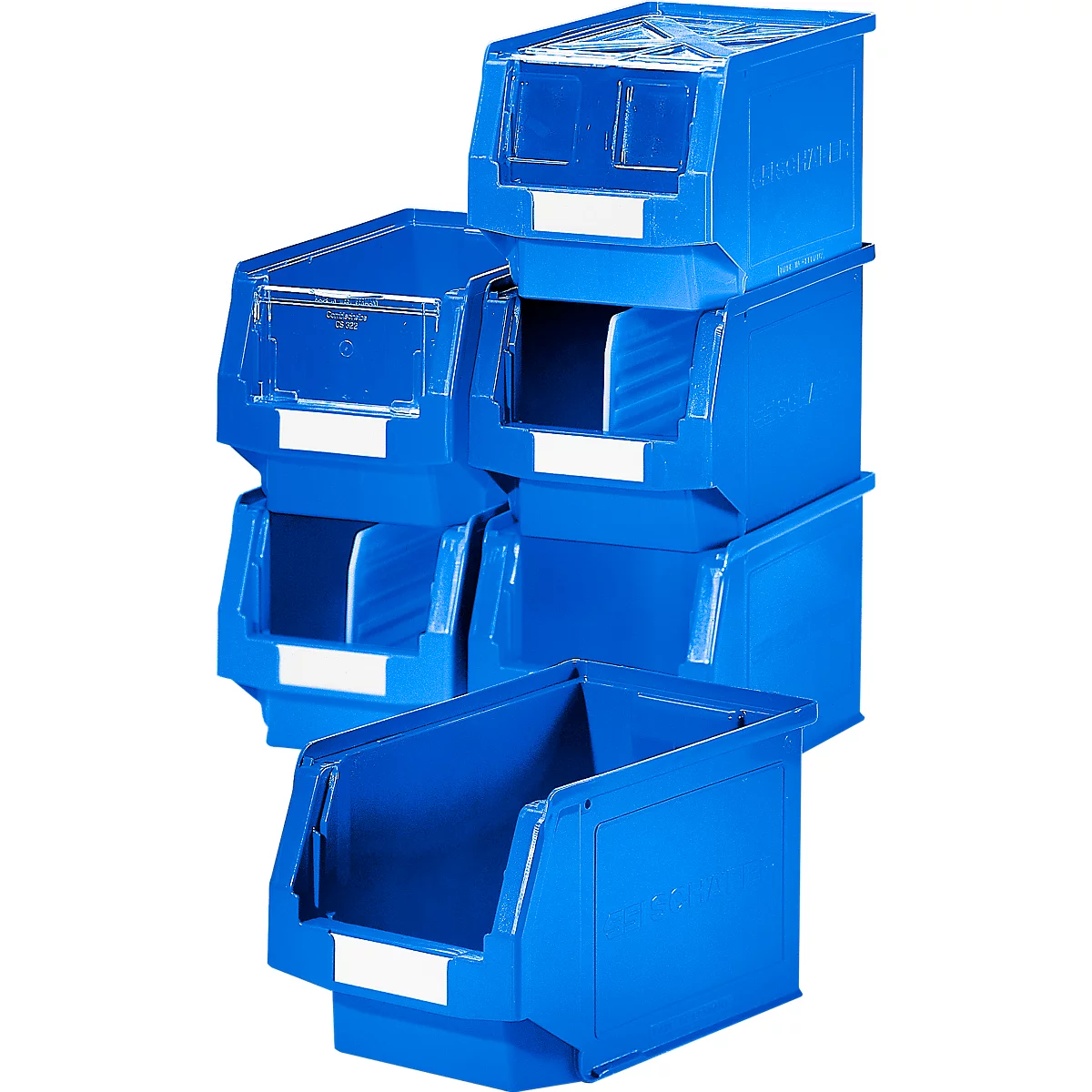 Caja con abertura frontal LF 322, plástico, 10,4 l, azul