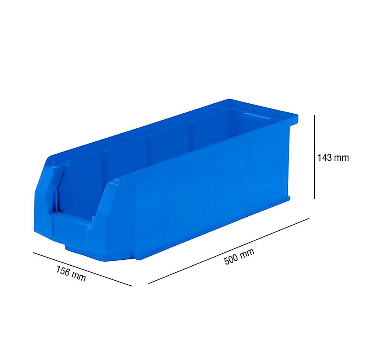 Caja con abertura frontal LF 511, plástico, 7,6 l, azul