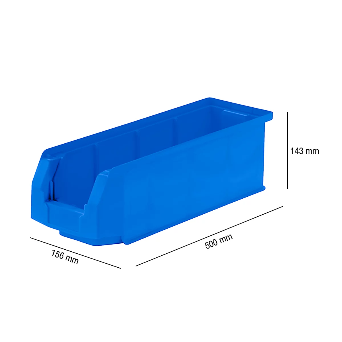 Caja con abertura frontal LF 511, plástico, 7,6 l, azul