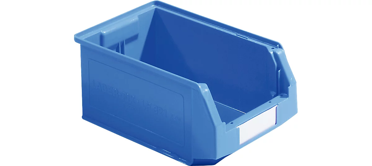 Caja con abertura frontal SSI Schäfer LF 321, polipropileno, L 343 x An 209 x Al 145 mm, 7,5 l, azul