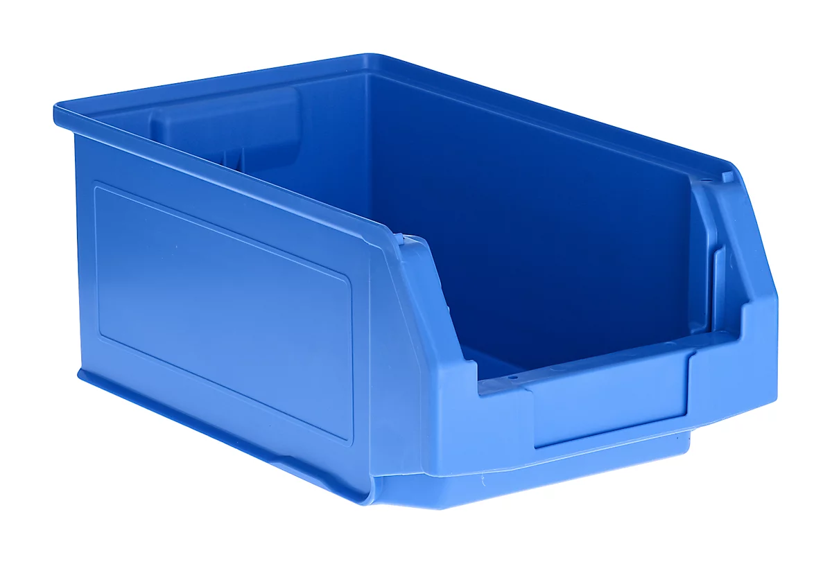 Caja con abertura frontal SSI Schäfer LF 321, polipropileno, L 343 x An 209 x Al 145 mm, 7,5 l, azul