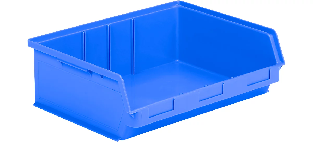 Caja con abertura frontal SSI Schäfer LF 351 ZW, polipropileno, L 348 x An 470 x Al 145 mm, 17 l, azul