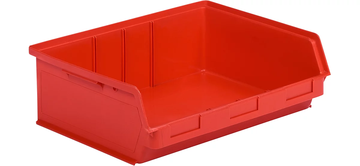 Caja con abertura frontal SSI Schäfer LF 351 ZW, polipropileno, L 348 x An 470 x Al 145 mm, 17 l, rojo