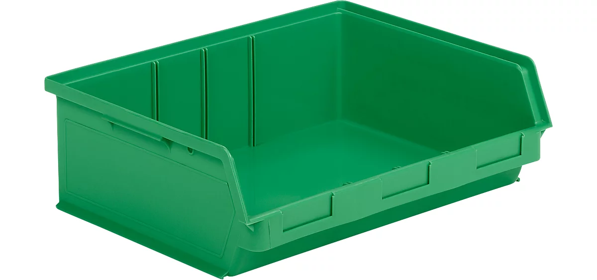 Caja con abertura frontal SSI Schäfer LF 351 ZW, polipropileno, L 348 x An 470 x Al 145 mm, 17 l, verde