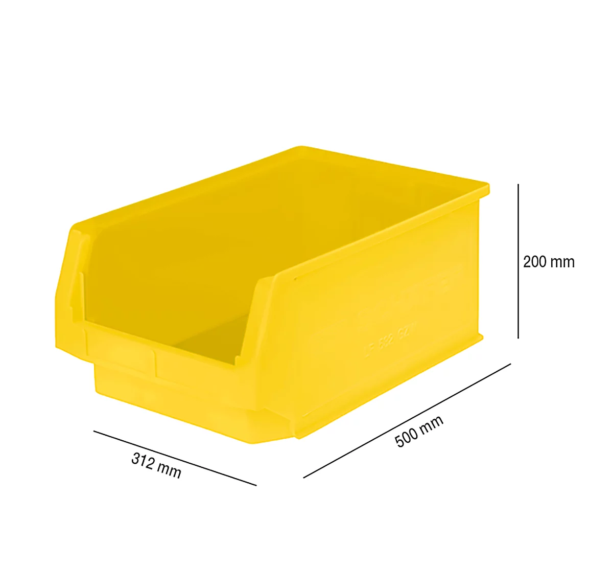 Caja con abertura frontal SSI Schäfer LF 532, polipropileno, L 500 x An 312 x Al 200 mm, 23,5 l, amarillo