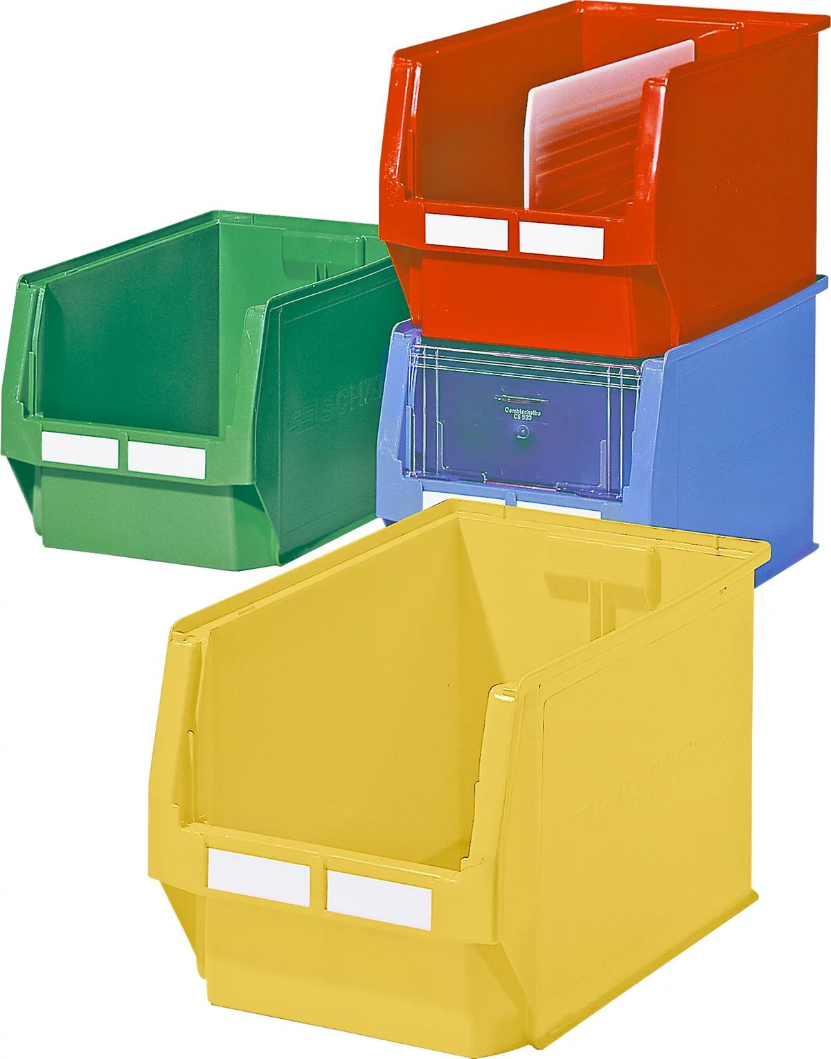 Caja con abertura frontal SSI Schäfer LF 533, polipropileno, L 500 x An 312 x Al 300 mm, 38 l, amarillo