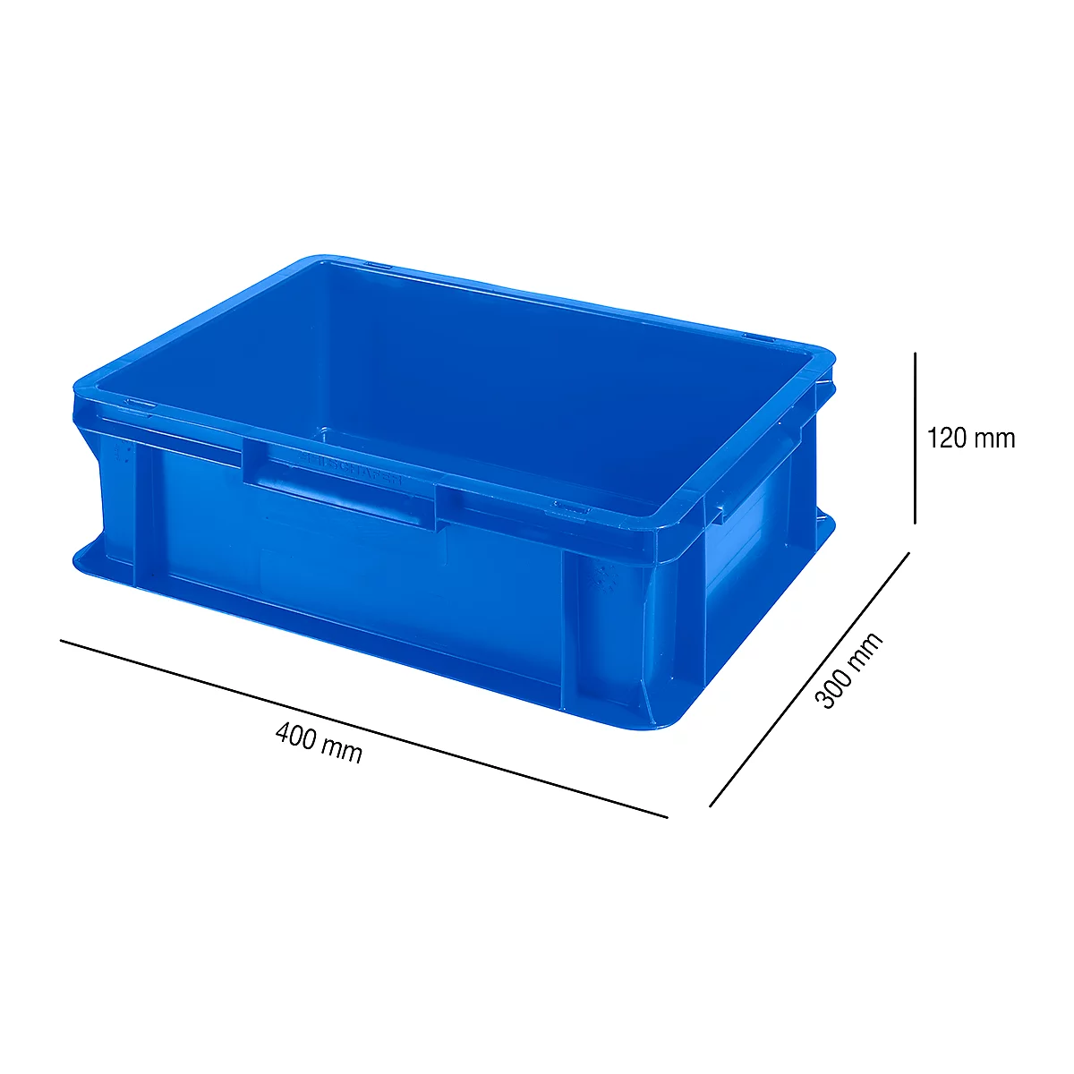 Caja con dimensiones norma europea EF 4120, 10,1 l, azul
