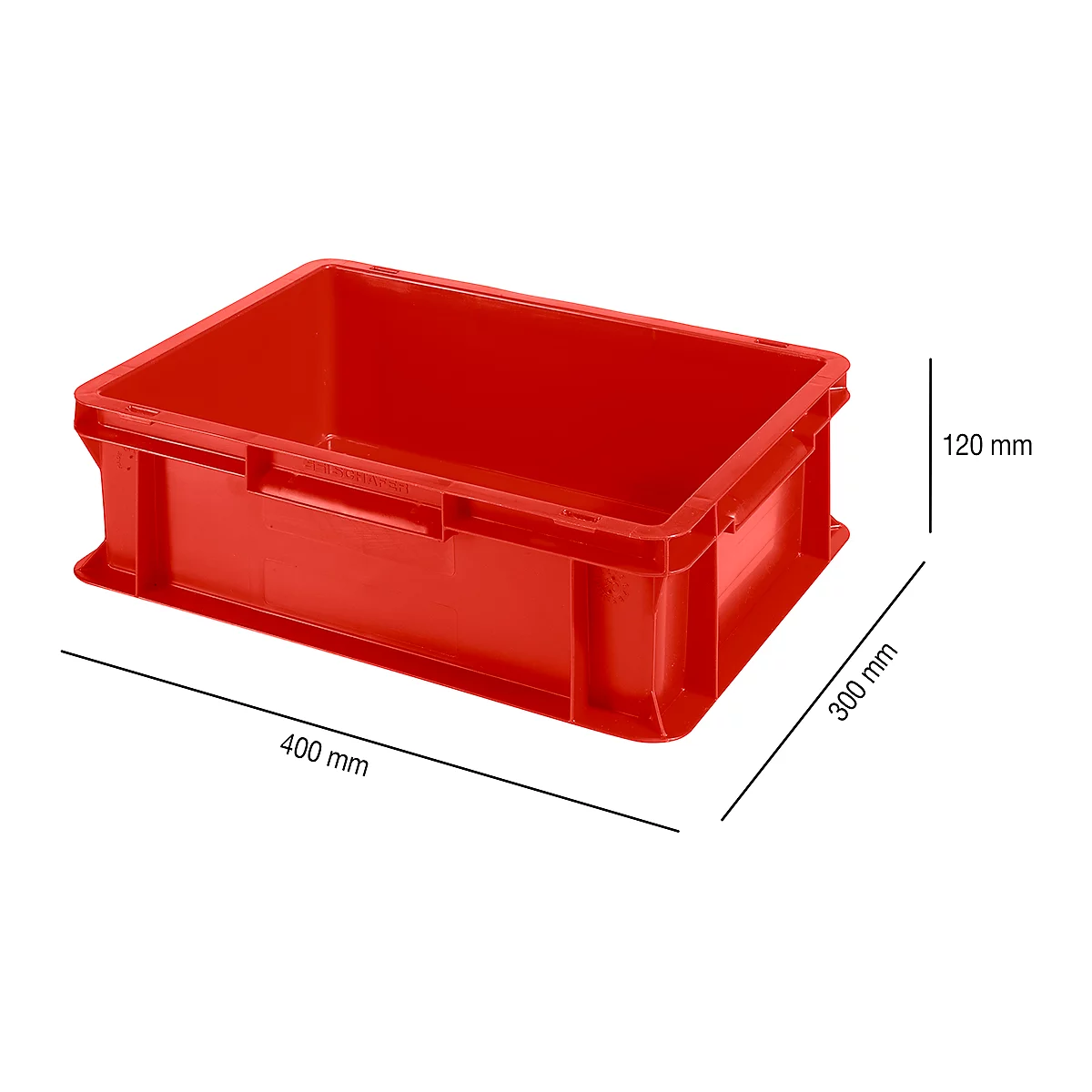 Caja con dimensiones norma europea EF 4120, 10,1 l, rojo