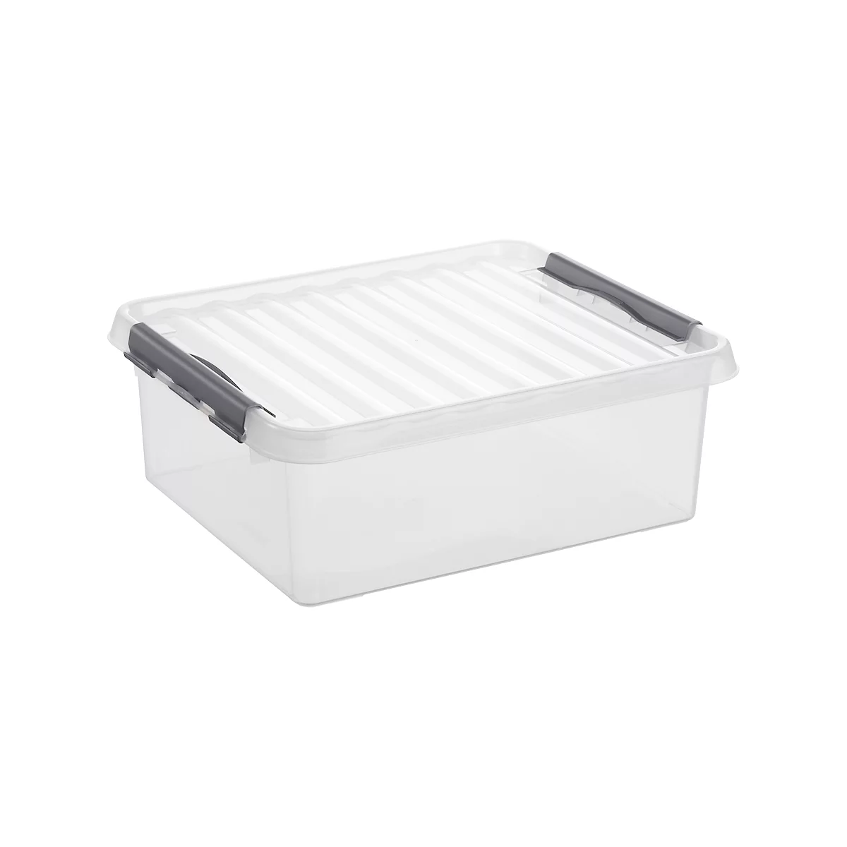 Caja de almacenaje Sunware Q-LINE, clips de cierre, transparente, apilable, 25 l, L 500 x A 400 x A 180 mm