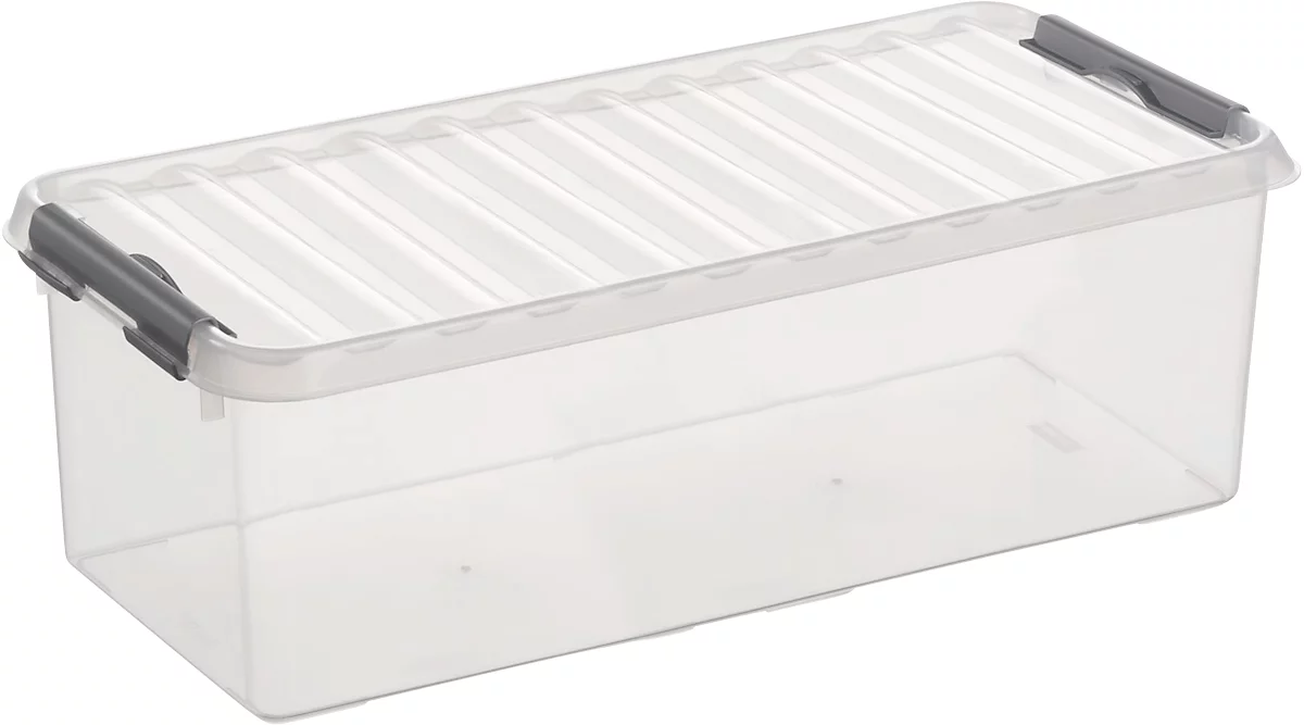 Caja de almacenaje Sunware Q-LINE, clips de cierre, transparente, apilable, 9,5 l, L 485 x A 190 x A 147 mm