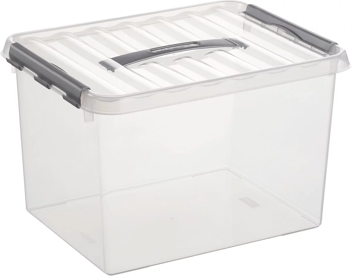 Caja de almacenaje Sunware Q-line, tapa con asa, 22 l, L 400 x An 300 x Al 260 mm