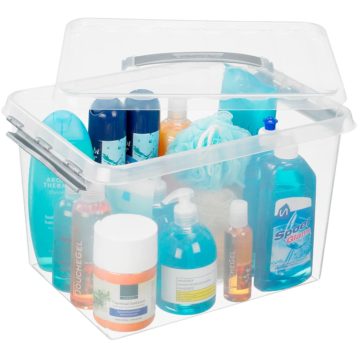 Caja de almacenaje Sunware Q-line, tapa con asa, 22 l, L 400 x An 300 x Al 260 mm