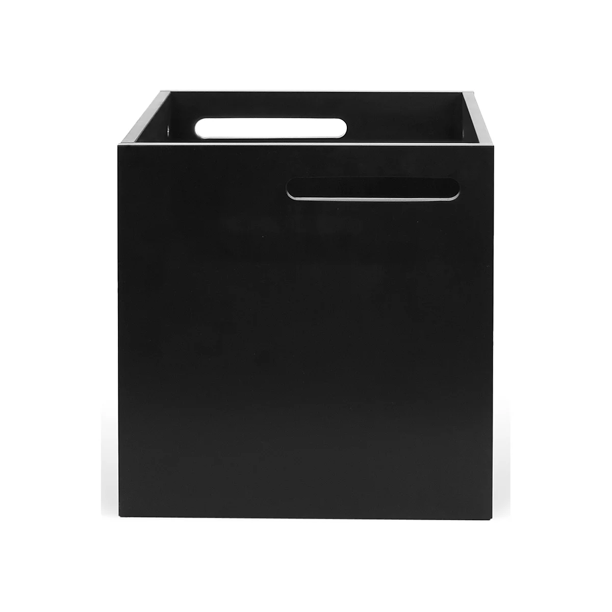 Caja de almacenamiento Berlín, de aglomerado recubierto de melamina, 340 mm, negra