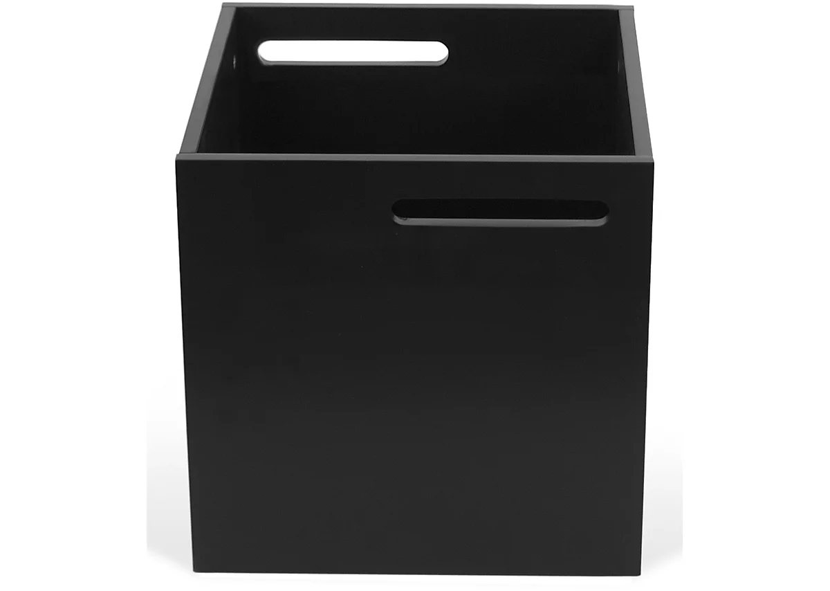 Caja de almacenamiento Berlín, de aglomerado recubierto de melamina, 340 mm, negra