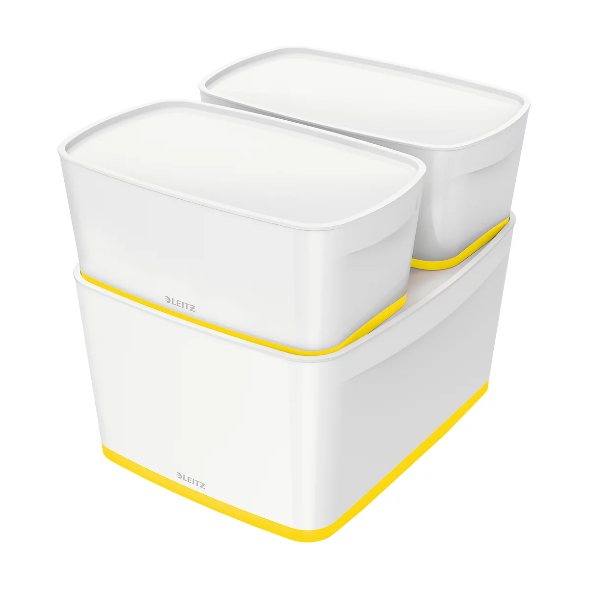 Caja de almacenamiento Leitz MyBox, DIN A4, para utensilios, blanco/amarillo