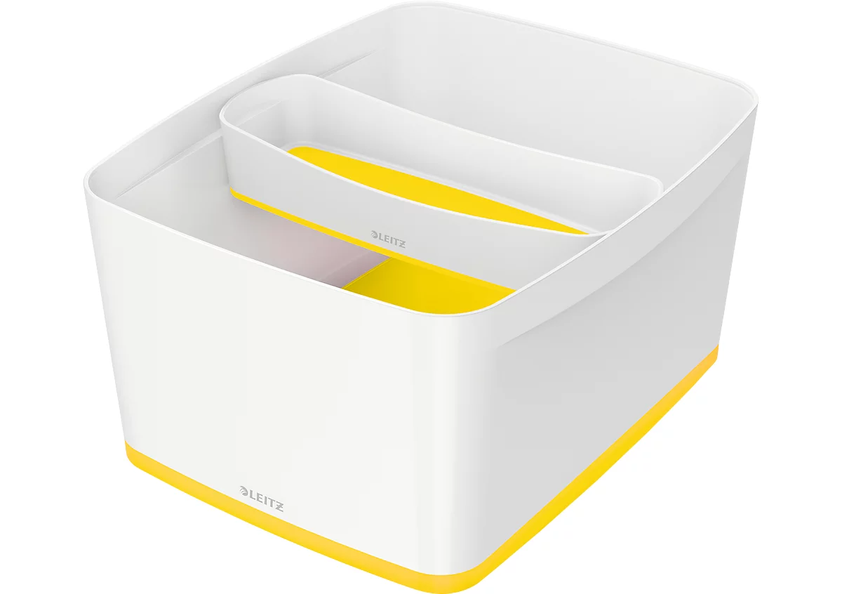 Caja de almacenamiento Leitz MyBox, DIN A4, para utensilios, blanco/amarillo